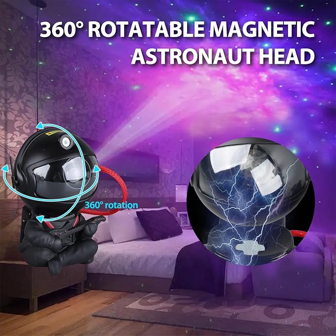 Astronaut Star Projector, Star Projector Galaxy Light for Kids，8 Modes Remote and 270° Adjustable Led Lights for Bedroom, Girls Room Decoration, Home Theater, Ceiling, Timer (Black Guitar)