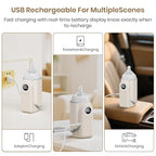 Portable Bottle Warmer for Travel, Precise Temperature Milk Warmer, 10000mAh Long Battery Life USB-C Fast Charging for Breast Milk/Formula Milk Warming, Fit Car, Airplane & On The Go Bottle Warmer