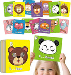 26 PCS Alphabet ABC Flash Cards with Animal Masks, Colorful Alphabet Mask Cards, Giant Letter ABC Animal Faces Flash Learning Flashcards, Interactive Education Games, Learn Letters