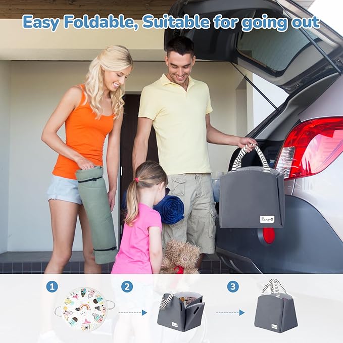 Baby Play Mat Tummy Time Mat with Exclusive Foldable Design, Stage-Based Skill Development Activity Gym, Machine Washable Baby Play Mats for Floor with Gift Package (Zebra)