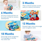 hahaland Baby Books 0-6 Months,Infant Tummy Time Toy High Contrast Sensory Baby Toys 6 to 12 Months Touch Feel Book Baby Gifts for Boy Girl 0-3 Months Book Early Learning Toy (Single Book)