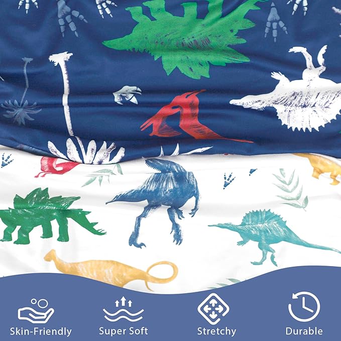 Hooyax Nursing Pillow Covers 2 Pack - Ultra Soft & Stretchable Breastfeeding Pillow Slipcovers, Adorable Cover for Infant Feeding Pillow, for Most Standard Pillows (Dinosaur)