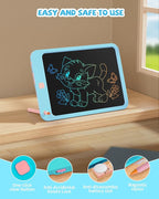 LCD Writing Tablet 10 Inch, Toys for 3 4 5 6 7 8 9 10 Year Old Boys Girls, Colorful Doodle Board Drawing Tablet, Gift for Boys Toddlers Age 3-12 Years, Memo Board, Drawing Pads with Lanyard(Lake Blue)