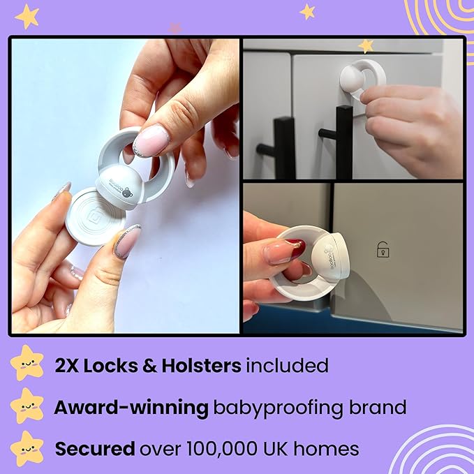 Booboo® x2 Spare Replacement Magnetic Keys Child Safety Locks for Children, Baby Proofing Your Home Cabinets and Drawers with Extra Magnet Keys (2 Pack)