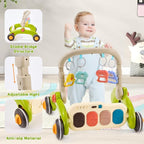 Baby Play Gym Walker Kick and Play Piano Gym Musical Tummy Time Mat for Boys Girls Infant Newborn Gifts (Panda Upgraded)