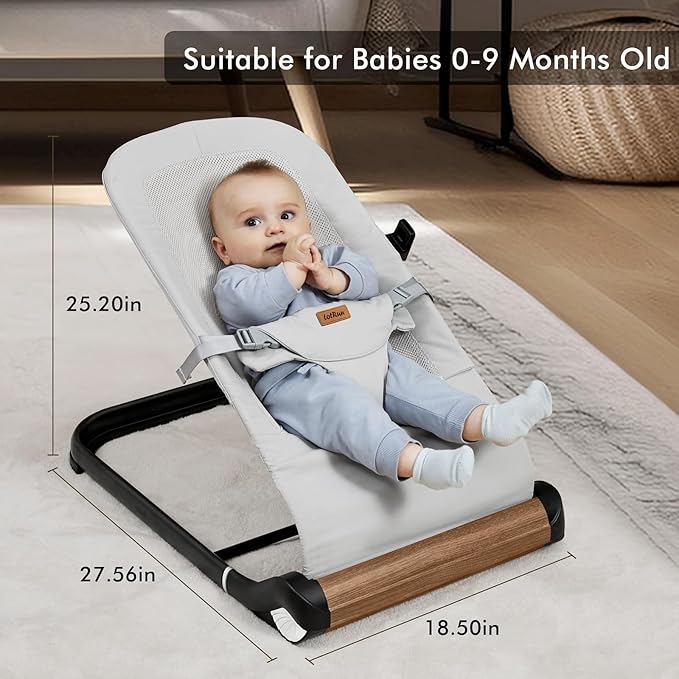 Baby Bouncer Chair - Comfortable Support for Your Little One's Blissful Moments (Net, Light Grey)