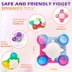 24 PCS Pop Fidget Spinners - Colorful Party Favors for Kids - Sensory Toys for Stress Relief and Anxiety - Classroom Prizes,Goodie Bag Stuffers,Birthday Gifts