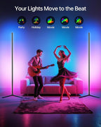 Corner Floor Lamp,RGB LED Corner Lamp with Smart APP Control Remote Control Color Changing Ambience Light with 16 Million DIY Color Changing for Bedroom Living Room and Game Room