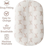 Little Jump Cotton Muslin Baby Lounger Covers, 2 Pack, Soft Removable Slipcovers for Newborn Infant Lounger, for Girls Boys (Bunny)