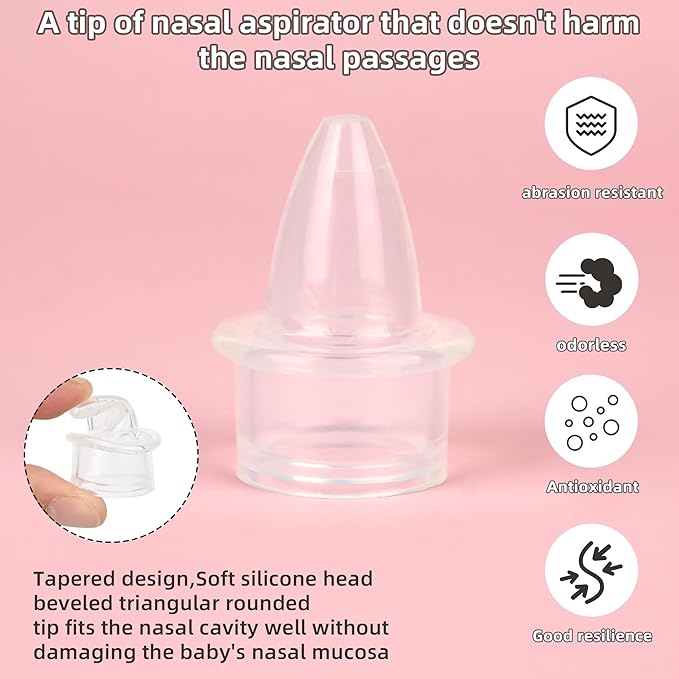 Baby Nasal Aspirator, Powerful Hand Pump Baby Nose Sucker, Nasal Aspirator for Baby with Soft Silicone Nose Tip for Fast and Effective Relief of Nasal Congestion in Infant.