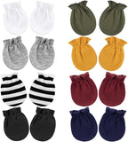 BQUBO Newborn Infant Toddler Mittens No Scratch Cotton Elastic Wrist Gloves Hypoallergenic for 0-6 Months Baby Boys Girls