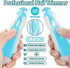 Baby Nail Trimmer Electric, 6 in 1 Rechargeable Baby Nail Clippers Manicure Set Grooming Kit for Toddler Infant or Adults (Blue)