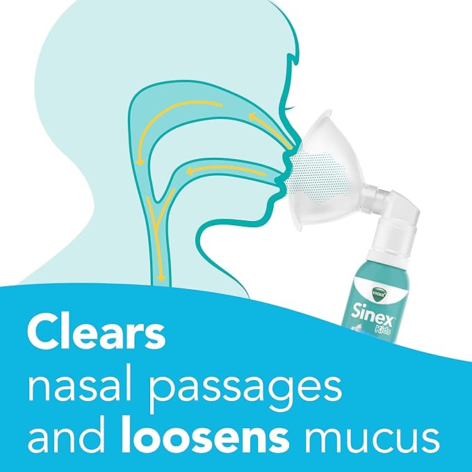 Vicks Sinex Kids Saline Easy Mist Refill, Drug Free Saline, Ages 1 Month+, Gently Clears and Soothes Everyday Stuffy Noses, Safe for Daily Use, 1.7 OZ