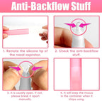 Baby Nasal Aspirator Nasal Congestion Relief with 25 Hygiene Filters 2 Silicone Tips with Nose Cleaning Tweezer, Pink