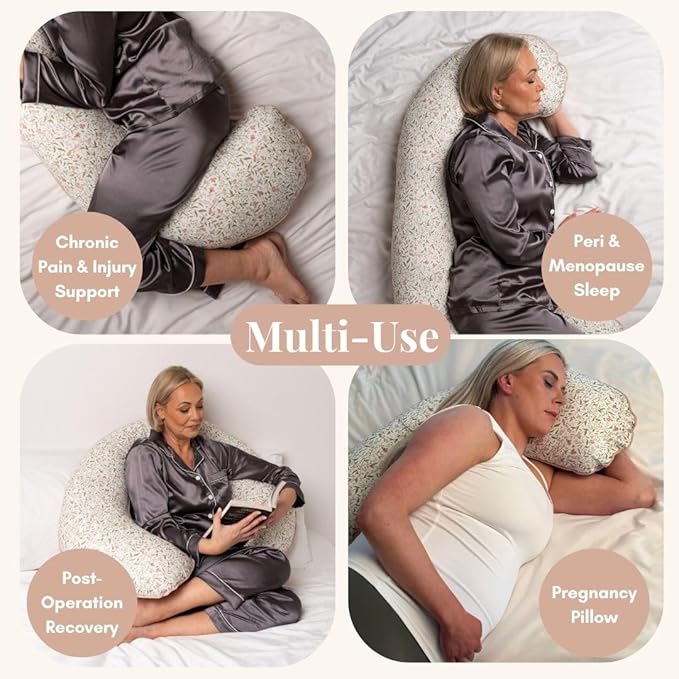 BellaMoon C Shaped Pregnancy Pillow for Sleeping (55 Inch) Maternity Body Pillow with Cooling Cover Soft Support for Women, Back, Legs, Belly C Pillow for Side Sleeping & Full Body pillows for adults