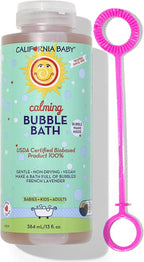 California Baby Calming Lavender Bubble Bath | 100% Plant-Based Kids Bubble Bath | Gentle Baby Bubble Bath | Free Bubble Wand | 384 mL / 13oz