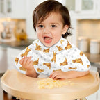 2 Pack Muslin Burp Cloths Golden Dogs Paw Prints White Cotton Baby Burp Cloths Ultra Absorbent and Soft Thick Burping Cloth for Newborn Baby Boys Girls 22x11 Inch