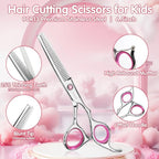 Safety Round Tip Toddler Haircut Scissors Kit - Stainless Steel 11-Piece Hair Clippers for Kids, Men, Women & Salon Use - Professional Barber Grooming Shears with Thinning & Layering Tools