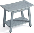 Large Shower Bench Seat, HDPS Shower Stool for Inside, Waterproof Spa Bath Chair for Shaving Leg, Weather Resistant/Non-Slip, Indoor/Outdoor Use, No Maintenance, Gray