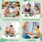 40 PCS Wooden Stacking Rocks Building Blocks Forest Theme, Sensory Learning Montessori Toys for 3 4 5 Year Old Kids, Preschool Educational STEM Toys Toddler Games Birthday Gifts for Girls Boys