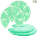 Hot/Cold Breast Gel Bead Ice Packs Breast Cooling/Heat Pads Relief for Breastfeeding, Nursing Pain, Mastitis, Engorgement, Swelling, Plugged Ducts | Boost Milk Let-Down & Production,2 Pack (Green)