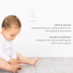 Ubbi Outlet Covers for Child Safety, Plug Protectors, Baby Proofing, Safe & Secure Electrical Plug Covers, White, 24 Count