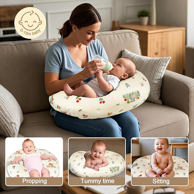 Nursing Pillow, Breastfeeding Pillow with Removable Cover, Ergonomic Breast Feeding Pillow, Baby Feeding Support Cushion for Mom Easier Breastfeeding- Original Size/Bunny
