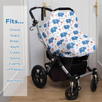 Rquite All-in-1 Car Seat Cover Baby, Carseat Covers for Girl Boy, Stretchy Soft Infant Car Seat Cover, Multi-use Baby Carrier Cover, Car Seat Canopy, Stroller Sun Shade, Nursing Breastfeeding Cover