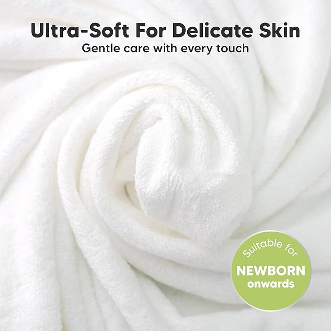 6-Pack Cotton Baby Washcloths for Newborn - Organic Cotton Muslin Soft Wash Cloths for Babies, Infant, Kids, Toddler Towels for Boy, Girl, Super Absorbent Face Cloths, Scratch-Free Baby Rags (Petals)