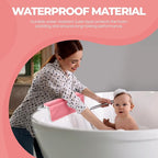 Whale Baby Bath Kneeler and Elbow Rest Set – Extra Thick Padded Cushion – Waterproof Non-Slip Mat with Storage Pockets – Bathtime Safety – Baby Shower or Registry Gift for Moms and Dads (Pink)