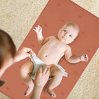 Vegan Leather Baby Changing Mat - Wipeable Portable Changing Pad 2 Pack, Foldable Travel Changing Mat for Baby, Newborns Toddlers Shower Gifts (Rainbow&Elephant,15.75"*28")