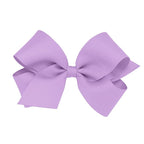 Wee Ones Girls' Classic Grosgrain Hair Bows on a WeeStay No-Slip Hair Clip, Handmade, Medium Sized Bow, Light Orchid