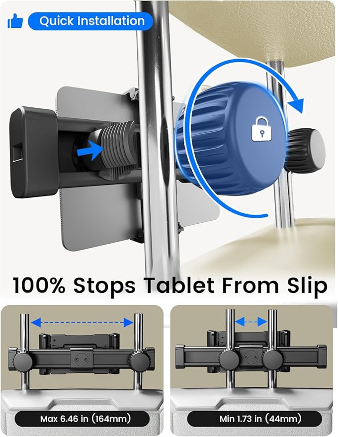 OHLPRO Headrest Tablet Holder for Car Back Seat iPad Mount Compatible with 4.7-13" Tablet Phone for iPad Pro Air Mini Galaxy Tab and Devices for Kids, Road Trip Essentials