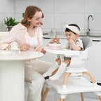 Baby High Chair, 7 in 1 Convertible High Chairs for Babies and Toddlers, Kids Learning Table, Building Block Table, Toddler Dining Chair with 360° Rotating Seat, 5-Point Safety Harness (Grey)