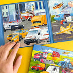 QUOKKA Magnetic Toddler Puzzles Ages 2-4 – 24 Pieces Kids Puzzles Ages 3-5 – Travel Games and Toys for Kids 4-6 Boys and Girls – Learning Transport Car Airplane Road Trip Activities