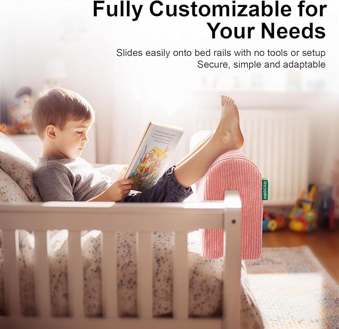 Bed Rail Bumpers Protector, Hospital Bed Rails Padding, Loft Beds and Bunk Beds Bumpers Protector, Premium Soft Memory Foam - Anti-Bump | Fall Prevention, Size 35.4 x 5.5 x 7.9 Inches, Pink