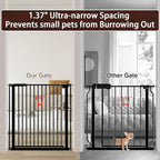 DEARBB Extra Wide Baby Gate Ultra Narrow Spacing 30.11-77.36" Pressure Mounted Double Lock Swing Auto Close Walk Through Metal Safety Pet Gate for Stairs and House Doorway Kitchen