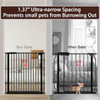 DEARBB Extra Wide Baby Gate Ultra Narrow Spacing 30.11-77.36" Pressure Mounted Double Lock Swing Auto Close Walk Through Metal Safety Pet Gate for Stairs and House Doorway Kitchen