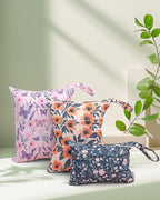 ALVABABY 3 Cloth Diaper Wet Dry Bags Waterproof Reusable with Two Zippered Pockets Travel Beach Pool Daycare Soiled Baby Items Yoga Gym Bag for Swimsuits or Wet Clothes Small medium Large 3L-SML08