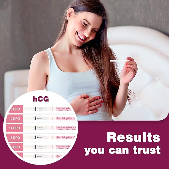 Easy@Home Pregnancy Test Strips Kit: 10 Pack hCG Test Strips - Early Detection Home Pregnancy Strips Bulk