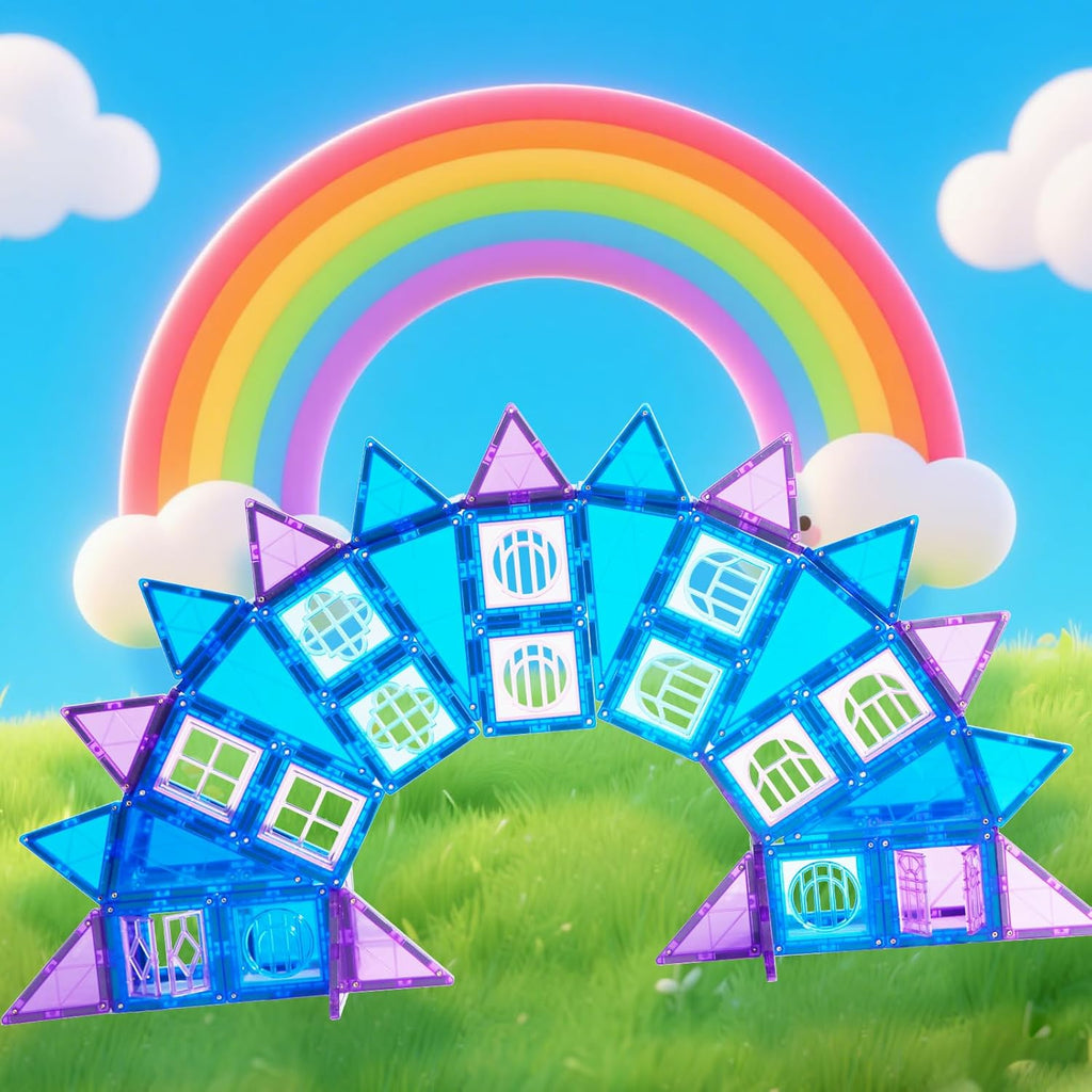 MAGBLOCK 102Pcs Magnetic Tiles Magnetic Toys Magnet Building Tiles Building Blocks for 3 4 5 6 7 8 Years Old Girls and Boys Birthday Gifts Preschool STEM Educational Toys