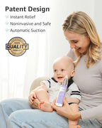 GROWNSY Nasal Aspirator for Baby, Electric Baby Nose Sucker, Automatic Nose Cleaner with Larger Suction Chamber and More Powerful Suction, Music and Light Soothing Function, Purple