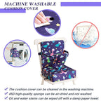 Toddler Booster Seat for Dining Table, Dinosaur Booster Seat for Table with Backrest and Adjustable Seat Belts Non-Slip Bottom Portable Booster Seat Increasing Cushion for Kid Baby Eating Travel Home