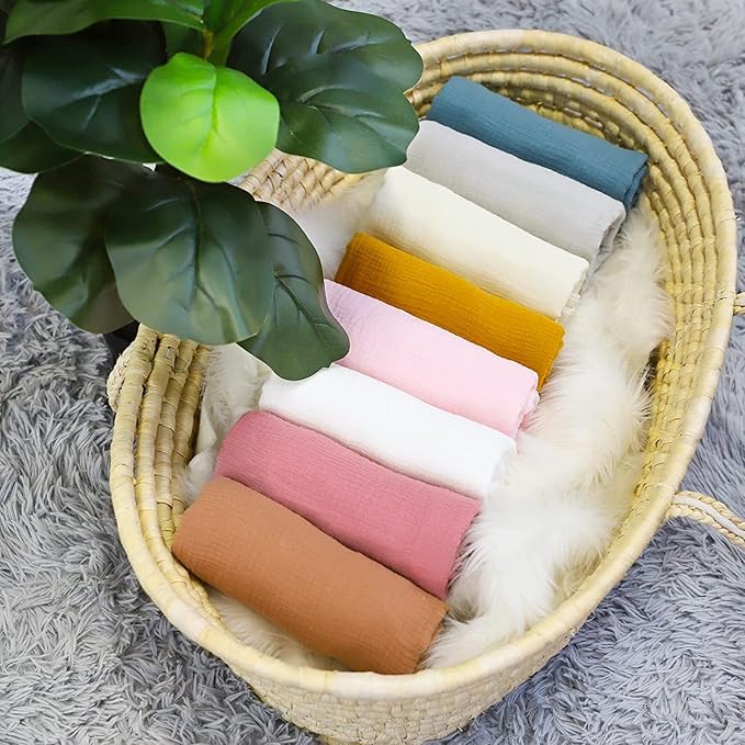 Muslin Baby Lounger Cover, Baby Padded Lounger Cover, Infant Floor Seat Cover, Organic Cotton Removable Slipcover Fits Newborn Lounger for Boys and Girls(Light Brown)