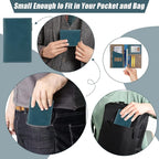 Genuine Leather Travel Passport Wallet, Slim RFID Blocking Holder for Secure Travel and Document Organization (Blue)