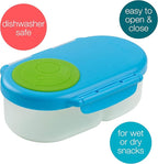 b.box Snack Box Reusable Snack Containers with Lids 2 compartments, Bento Box for kids and toddlers, Leakproof Lunch Box, BPA free and Dishwasher Safe Snack Container (Ocean Breeze, 1 3/4 Cup)