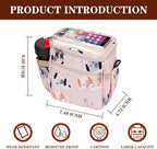 Baby Stroller Organizer Bag，Small Diaper Bag - Universal Stroller Organizer With Insulated Cup Holder,Pocket With Baby Wipes Dispenser，Adjustable Shoulder Strap(pink)