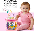 Baby Girl Toys 12 Months, Musical Rotating Light Up Infant Toys Tummy Time for Infant 12-18 Months, Crawling Learning Toys Birthday Gifts for Baby 1 2 3 Years Old