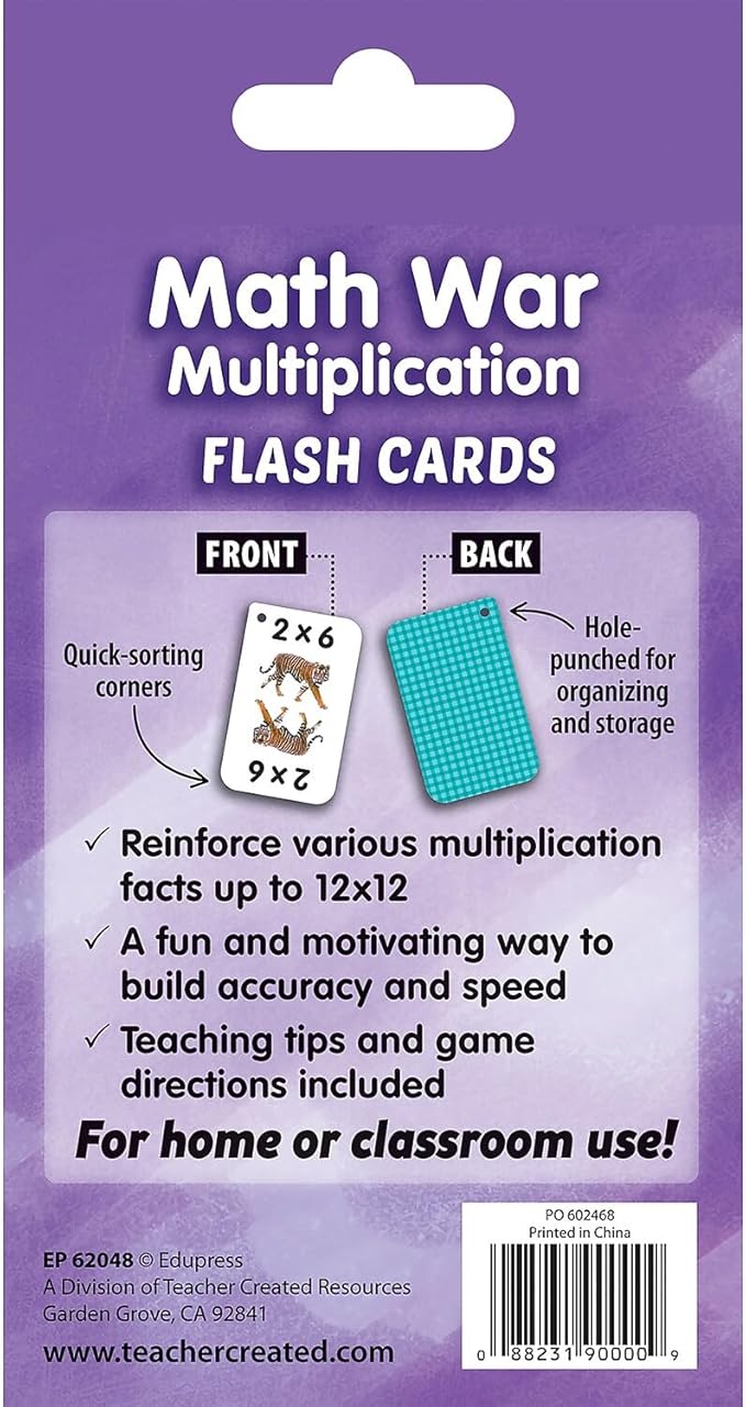 Teacher Created Resources Math War Multiplication Flash Cards (EP62048)