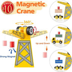 Tiny Land 55PCS Wooden Train Set - Compatible with Major Brand Tracks, Educational Toy for Toddlers & Kids Ages 3-7, Durable Wooden Railway Tracks